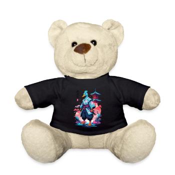 Samurai Ente Aesthetic Vaporwave Stil - Teddy - Schwarz - Vorne