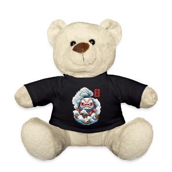 Japanischer Daruma Aesthetic Yokai Design - Teddy - Schwarz - Vorne