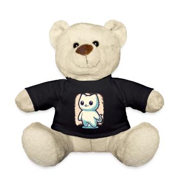 Cute Ghosts Cat Kawaii Ghost Pet - Teddy Bear - black - Front