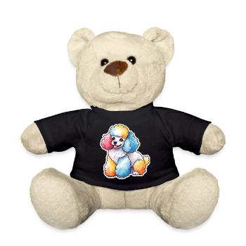 Pudel Wasserfarben - Teddy - Schwarz - Vorne