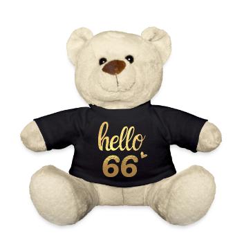 Hello 66 gold - Teddy Bear - black - Front