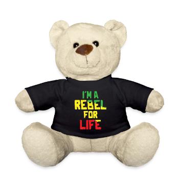 Reggae Music - I´m a Rebel for Life - Teddy - Schwarz - Vorne