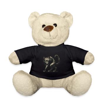 Terrible Witch Cat Scary Horror Cat - Teddy Bear - black - Front