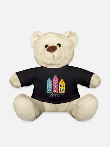 Retro Vintage Illustration Verliebter Musiker - Teddy - Schwarz
