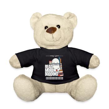 Cute Book Lover Ghost Funny Saying - Teddy Bear - black - Front