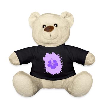 Hibiscus blobs - Teddy Bear - black - Front
