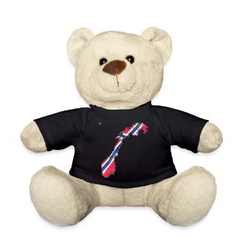 Carte du drapeau de la Norvège en Norvège - Nounours - noir - Devant