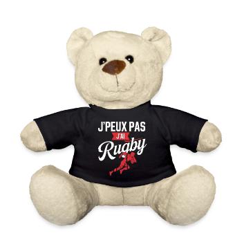 Ich kann nicht, ich habe Rugby - Teddy - Schwarz - Vorne