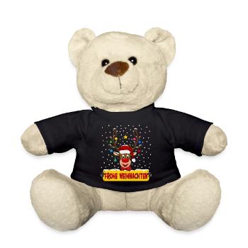 Frohe Weihnachten Rentier - Teddy - Schwarz - Vorne