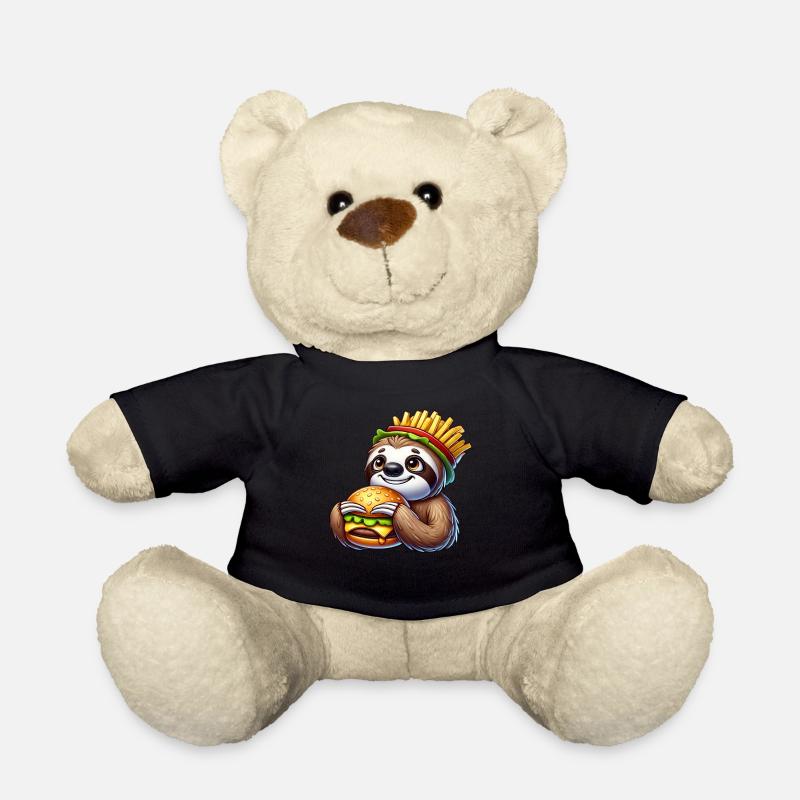 mignon paresseux burger dessin animé restauration rapide - Nounours - noir