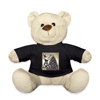 Retro Weihnachtliches Pin-Up Motiv - Teddy - Schwarz - Vorne