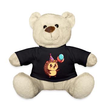 Hedgehog Birthday Comic - Teddy Bear - black - Front
