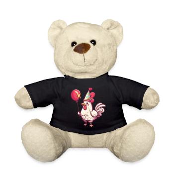 Rooster Birthday Comic - Teddy Bear - black - Front