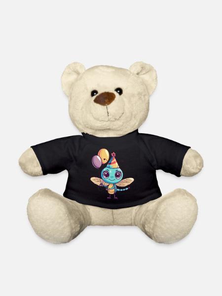 Libelle Geburtstag Comic Niedlich - Teddy - Schwarz