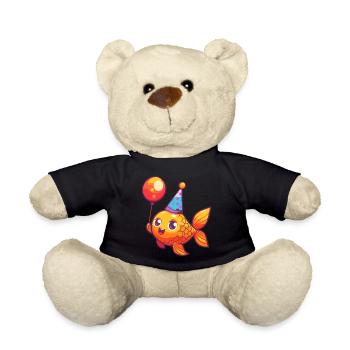 Poisson rouge Anniversaire Bande dessinée Mignon - Nounours - noir - Devant