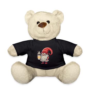 Christmas Gnome Coffee Enjoyment Gnome - Teddy Bear - black - Front