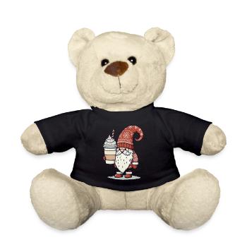 Christmas gnome with coffee gnome - Teddy Bear - black - Front