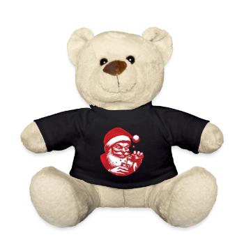 Santa Liebt Alkohol Weihnachten Fun - Teddy - Schwarz - Vorne
