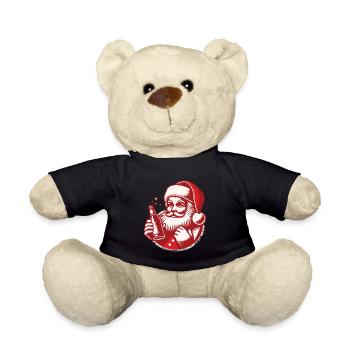 Weihnachtlicher Spaß Mit Santa Und Getränk - Teddy - Schwarz - Vorne