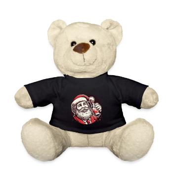 Santa Liebt Alkohol Weihnachtsfreude - Teddy - Schwarz - Vorne