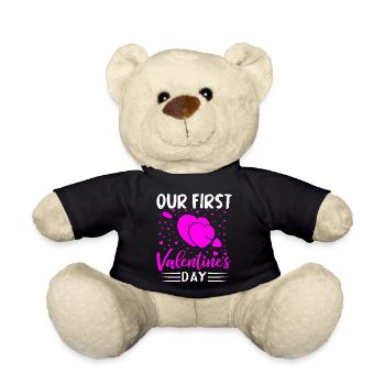 xoxo love you amore Blumen Frauen Valentinstag 14 - Teddy - Schwarz - Vorne
