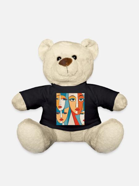 Abstract faces - Teddy Bear - black