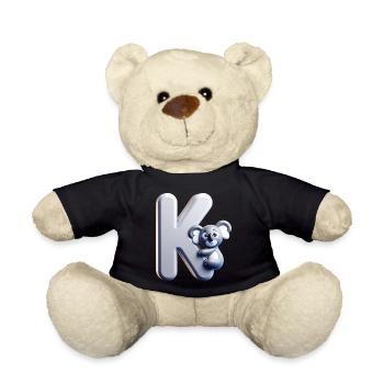 Cuddly koala climbs on the letter K - Teddy Bear - black - Front