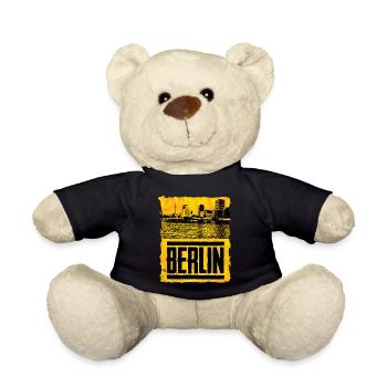 Berlin skyline in retro style - Teddy Bear - black - Front