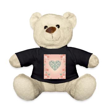 Blume Herz - Teddy - Schwarz - Vorne