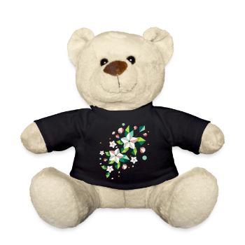 Geometric spring apple blossom branch - Teddy Bear - black - Front