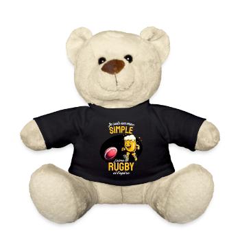 Rugby et Apéro Cartoon Bière - Nounours - noir - Devant