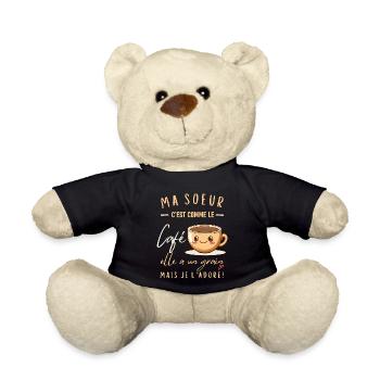 Ma sœur et Café : grain d’amour - Nounours - noir - Devant