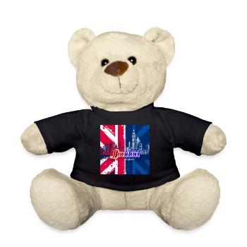 London Union Jack Skyline - Teddy Bear - black - Front