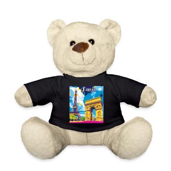 Pariser Pop-Wahrzeichen - Teddy - Schwarz - Vorne