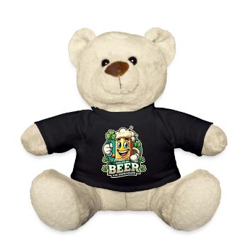 St. Patricks Day Lustiger Bier Humor - Teddy - Schwarz - Vorne