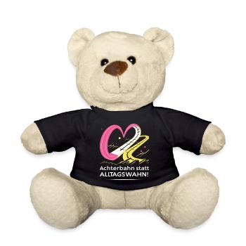 Roller coaster instead of everyday mania - Teddy Bear - black - Front