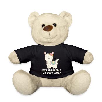 Save the drama for your lama - Teddy Bear - black - Front