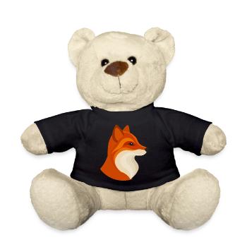 Modern Fox – Geometric & Stylish - Teddy Bear - black - Front
