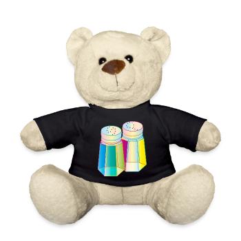 Salz & Pfeffer im Prisma-Glas – Farbenfrohe Würze - Teddy - Schwarz - Vorne