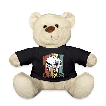 Conception de casque Cafe Racer - Style motard vintage - Nounours - noir - Devant