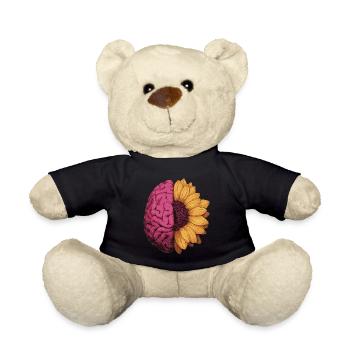 Neurodivergent Autismus ADHS Sonnenblume Gehirn - Teddy - Schwarz - Vorne