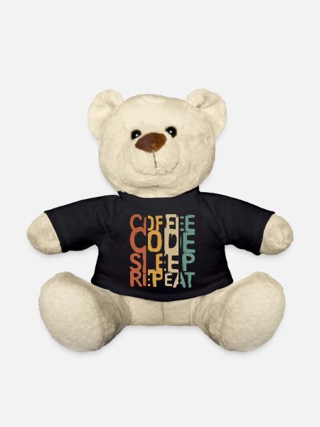 Coffee Code Sleep Repeat – Conception pour les développeurs - Nounours - noir