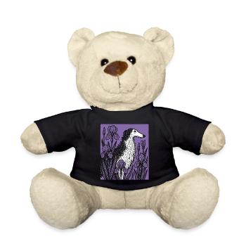 Elegante lila Barsoi skurrile Hundekunst - Teddy - Schwarz - Vorne