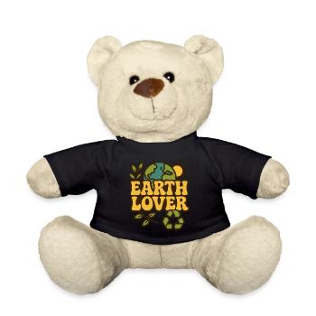 Earth Lover 70s Hippie Style - Teddy Bear - black - Front