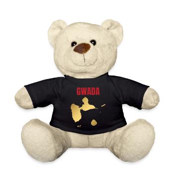 GWADA Golden Map Westindische Inseln T-Shirt - Teddy - Schwarz - Vorne