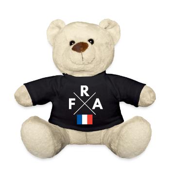 Cross logo France Flag - Teddy Bear - black - Front