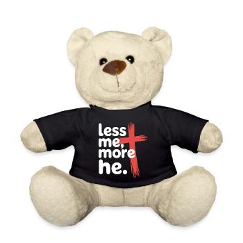 Less Me More He Christian Faith - Teddy Bear - black - Front