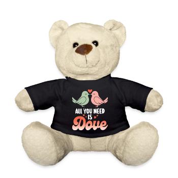 Wortspiel Vogeltaube Humor - Teddy - Schwarz - Vorne
