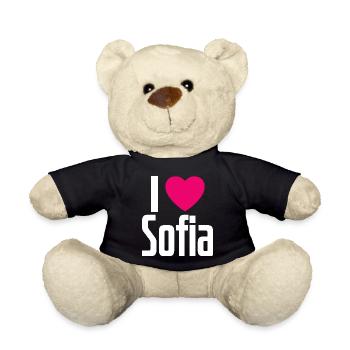 I Love Sofia Pink Heart I Love Sofia - Teddy Bear - black - Front