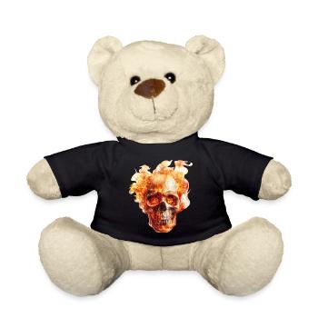 Skull Flames - Teddy Bear - black - Front